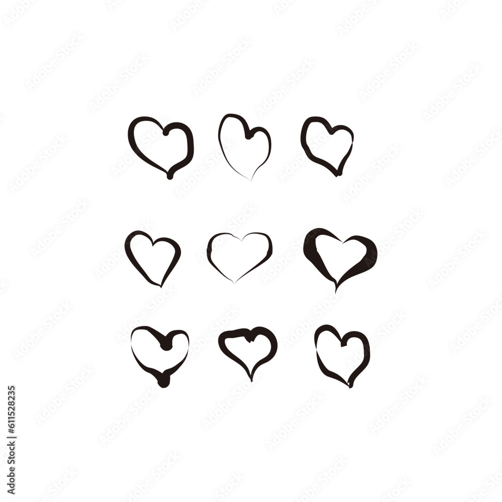 hand drawn love design icon logo
