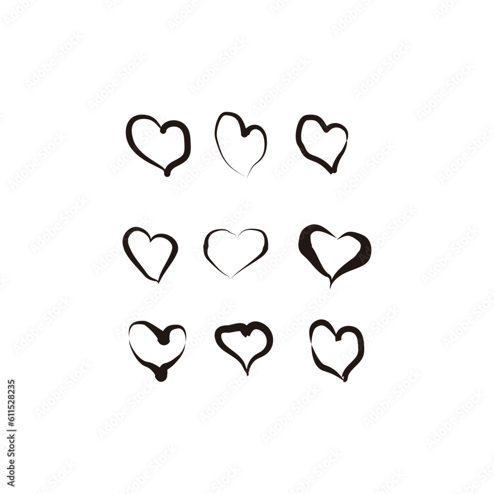hand drawn love design icon logo hand drawn love design icon logo