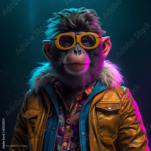 chimpanzee in sunglasses
