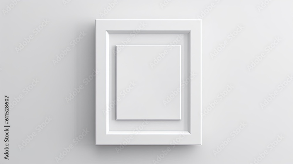 White backdrop with a white frame. Contemporary photo frame with a blank white border and a simple white wall template. Generative AI White backdrop with a white frame. Contemporary photo frame with a blank white border and a simple white wall template. Generative AI