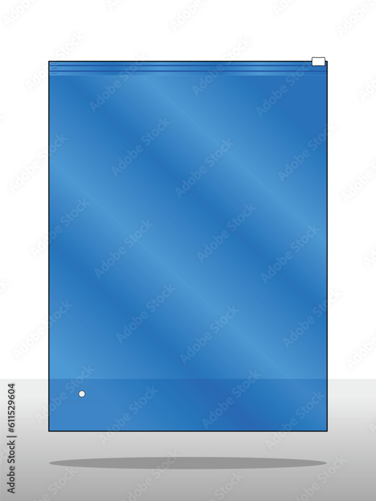 Clear blue plastic zip lock bag, reclosable bags template, vector file Clear blue plastic zip lock bag, reclosable bags template, vector file