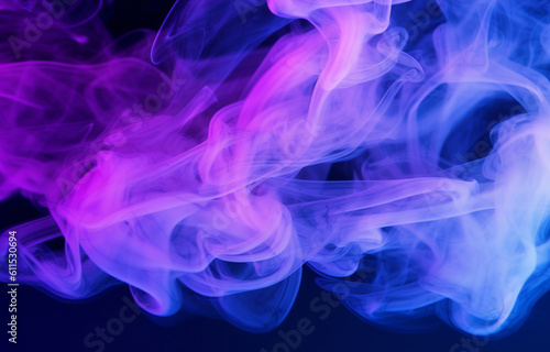 Purple and blue modern smoked background. Colorful ink enters the water illustration design created with Generated AI technology.