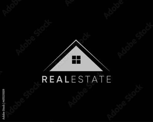 House logo. Real estate logo design concept. Elegant house, building, apartment, palace, architecture, planning, structure, property logo.