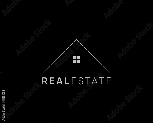House logo. Real estate logo design concept. Elegant house, building, apartment, palace, architecture, planning, structure, property logo.