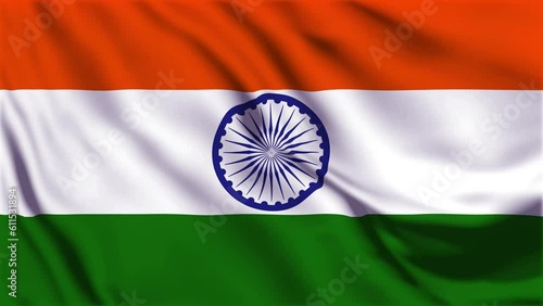 waving indian flag footage for video background wallpaper.