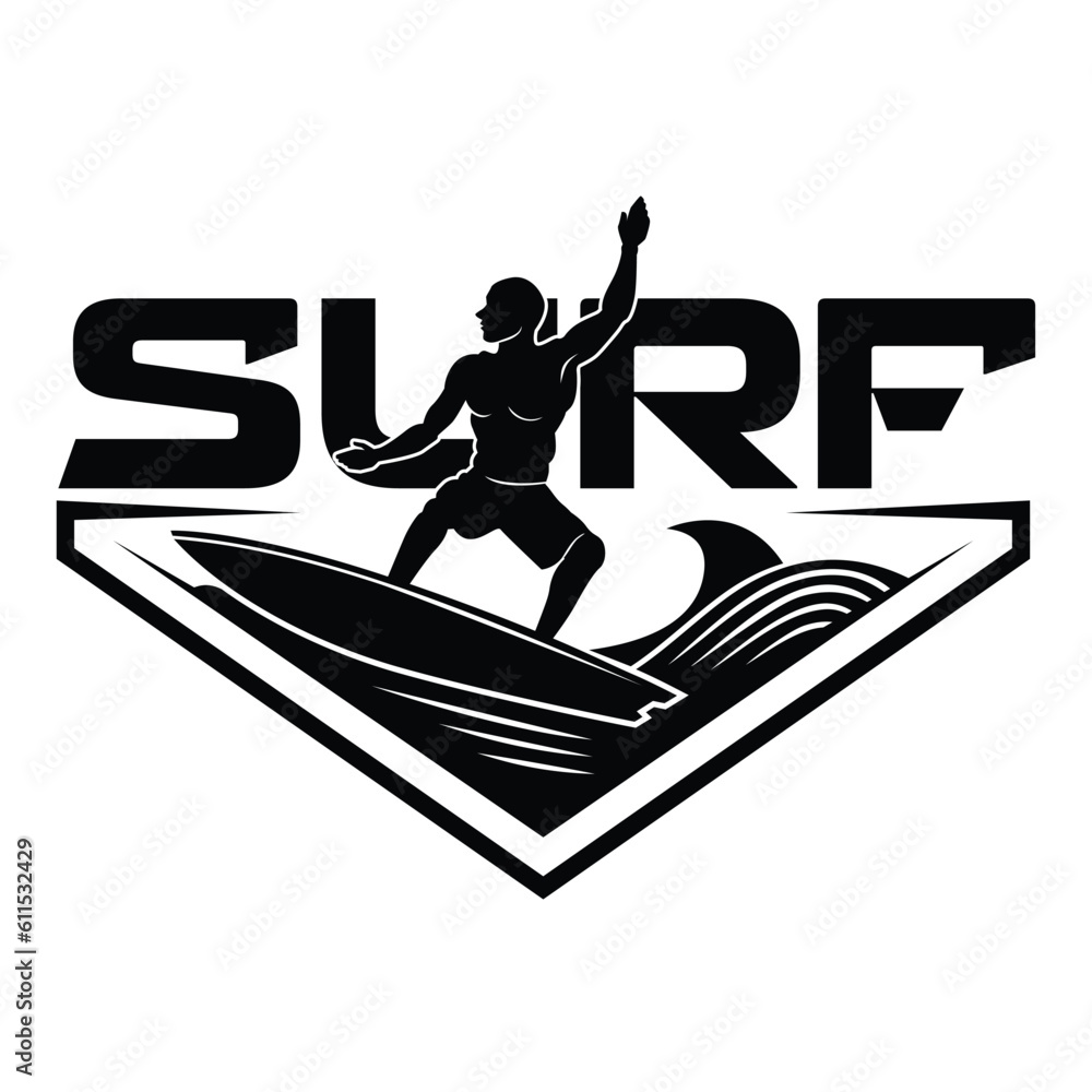 Surfing Logo. Surfing Illustration Design inspiration