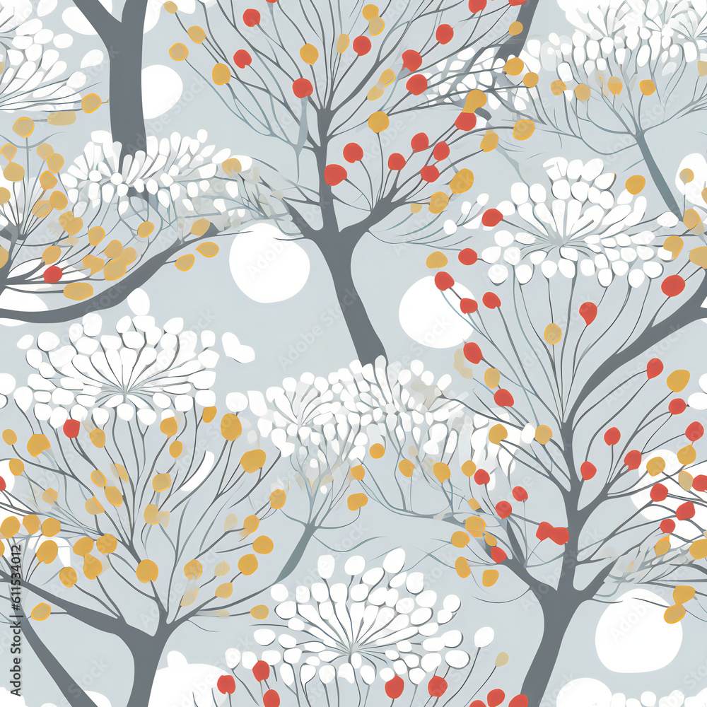 Fototapeta premium Modern Trees seamless pattern