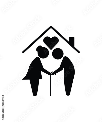 old love couple icon, vector best flat icon.