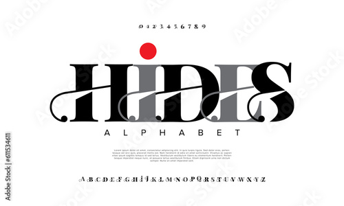 Abstract digital technology logo font alphabet. Minimal modern urban fonts for logo, brand etc. Typography typeface uppercase lowercase and number. vector illustration