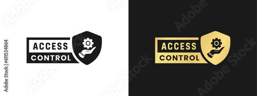 Access control label or Access control sign vector isolated in flat style. Best Access control label vector for product packaging design element. Access control sign for service design element.