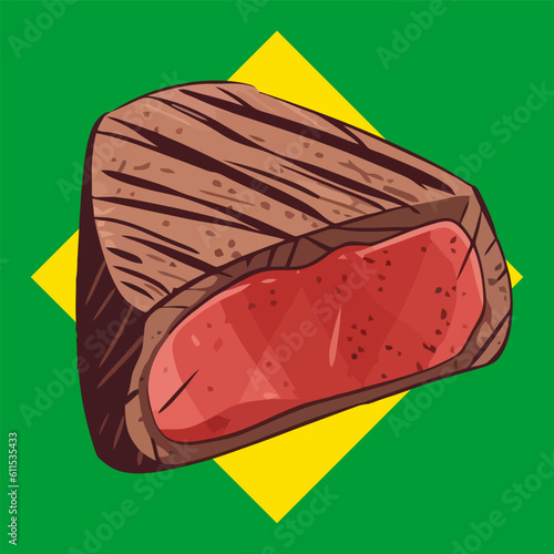 Prime Cut Brazilian Steak Vector Illustration