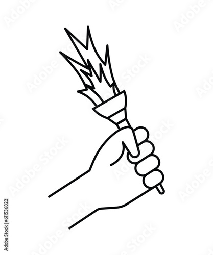 hand holding torch icon, vector best flat icon.