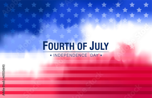 Patriotic vibrant gradient red, white and blue background for 4th of July celebration