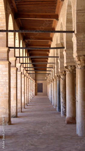 Columns supporting the portico around the courtyard in the Great Mosque of Kairouan in Kairouan, Tunisia © Angela