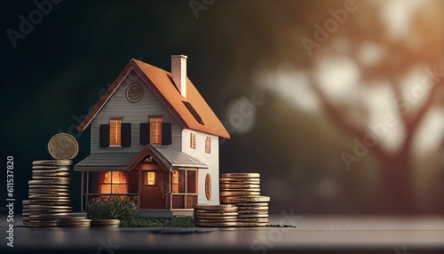 Saving investment home with loan finance money business concept, Generative AI