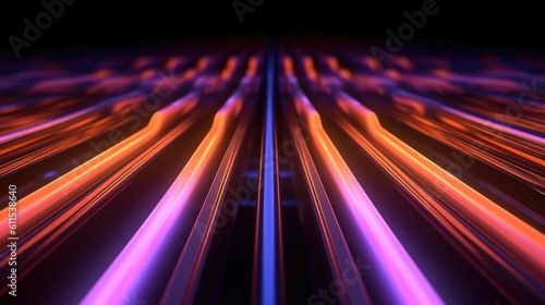 Abstract futuristic neon background with up glow lines. great wallpaper.Generated with AI