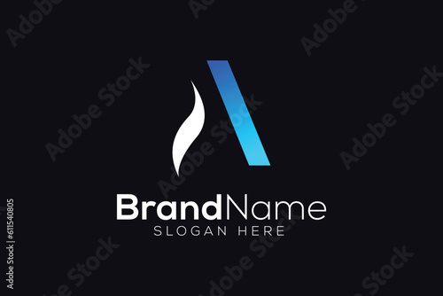 Letter A Vape icon logo design template