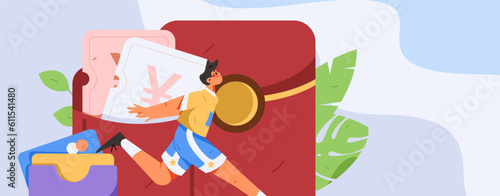 Internet finance and wealth management investment flat vector concept operation hand drawn illustration
