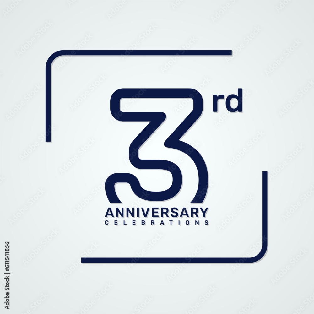 3rd anniversary logo design with double line style concept, logo vector template 3rd anniversary logo design with double line style concept, logo vector template