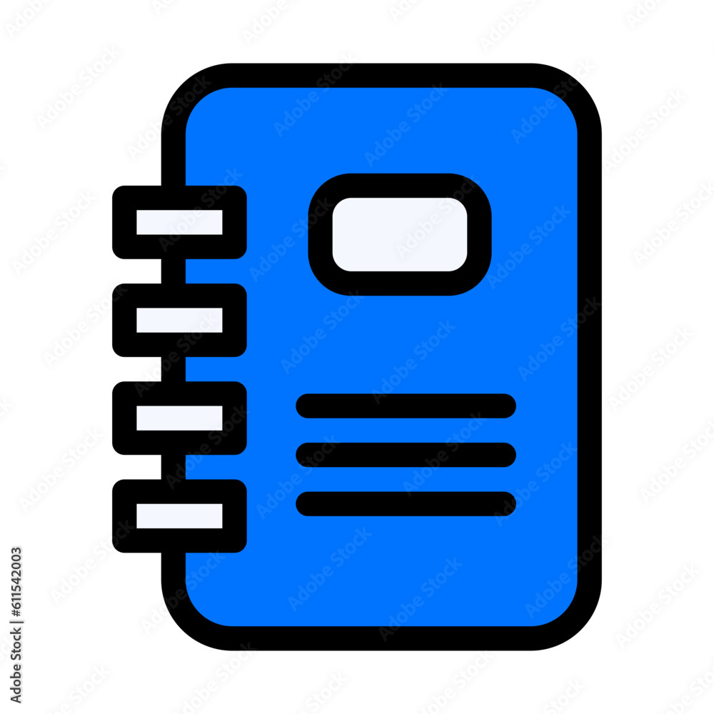 Notebook Icon represents note-taking, writing, and documentation, embodying ideas, thoughts, and creativity Notebook Icon represents note-taking, writing, and documentation, embodying ideas, thoughts, and creativity