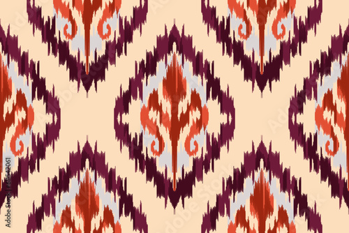 Ikat geometric folklore ornament. Tribal ethnic vector texture. Seamless striped pattern in Aztec style. Figure tribal embroidery. Indian, Scandinavian, Gyp sy, Mexican, folk pattern.ikat pattern