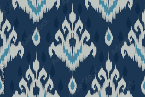 Ikat geometric folklore ornament. Tribal ethnic vector texture. Seamless striped pattern in Aztec style. Figure tribal embroidery. Indian, Scandinavian, Gyp sy, Mexican, folk pattern.ikat pattern