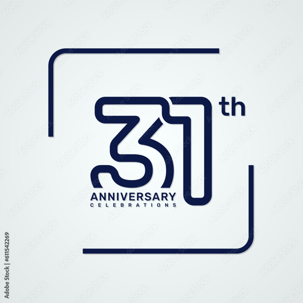 31th anniversary logo design with double line style concept, logo vector template 31th anniversary logo design with double line style concept, logo vector template