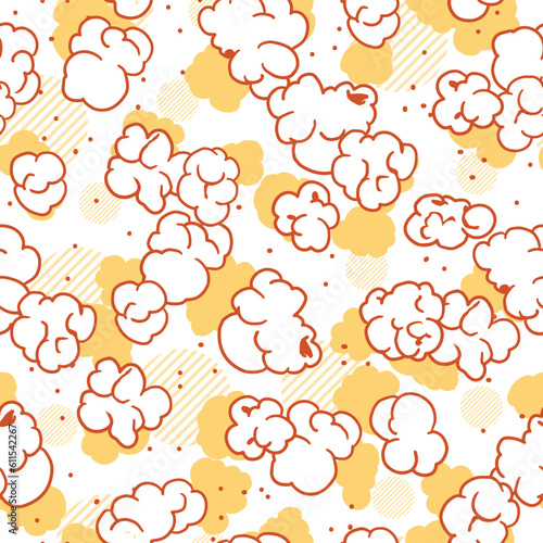 Butter Popcorn Snack Party Vector Art Graphic Seamless Pattern