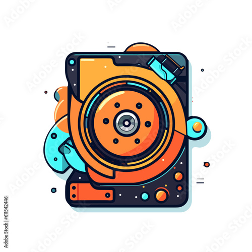 Harddrive storage device vector 2d illustration transparent background technology ai
futuristic minimal flat colorful digital art