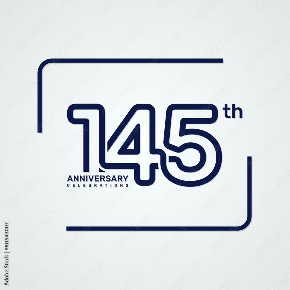 145th anniversary logo design with double line style concept, logo vector template 145th anniversary logo design with double line style concept, logo vector template