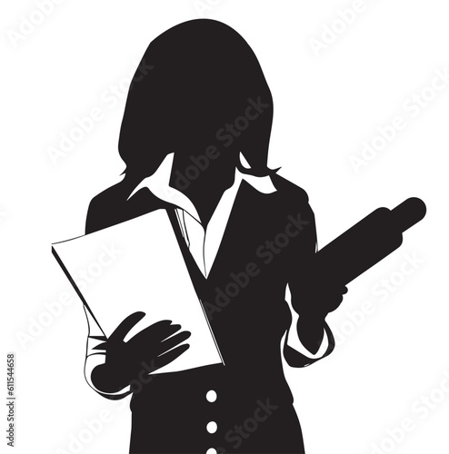 A Female Journalist Vector silhouette, female news presenter vector illustration