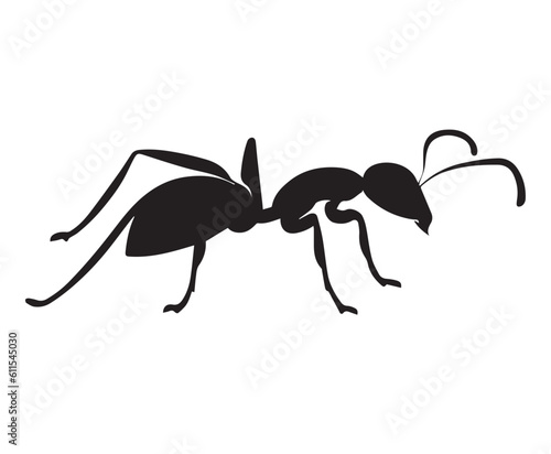 Ant vector silhouette black color, ant animal vector silhouette