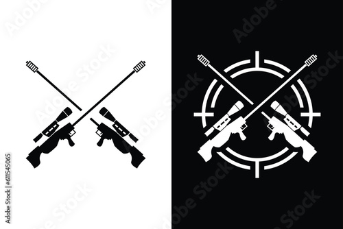 Weapon vector black and white concept. Very suitable in various business purposes also for icon, logo, symbol and many more.