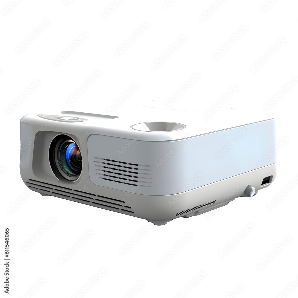 Digital projector isolated on white PNG transparent background - obrazy, fototapety, plakaty 