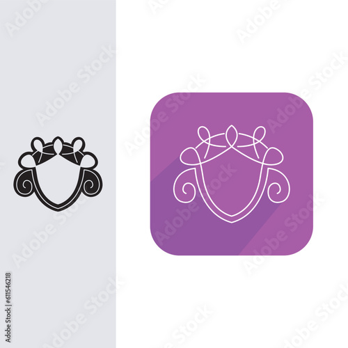 Pretty Feminist Shield Favicon symbol and icon Template vector. highly creative lineart style icon symbol.
