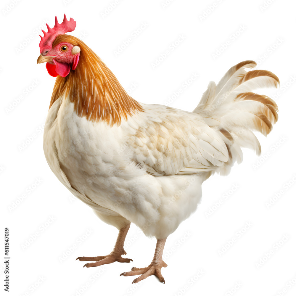 Chicken isolated on white transparent background