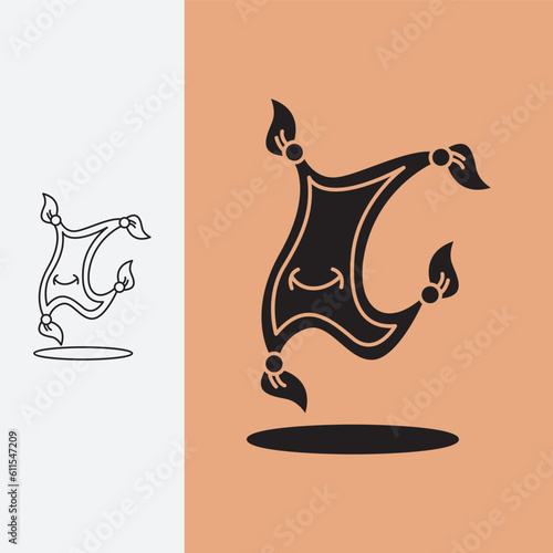 clean minimalist carpet rug logo with a cheerful smile, monoline style and silhouette stylish.
