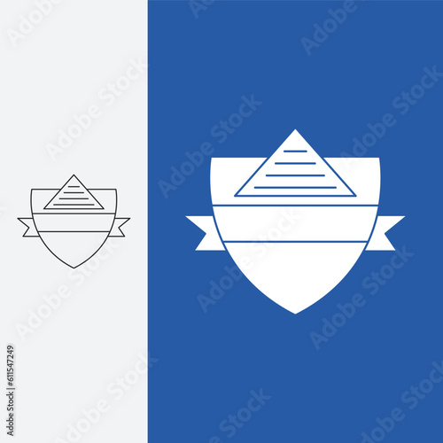 pyramid logo with emblem shield, logo vector design template best. Line art style and silhouette stylish.
