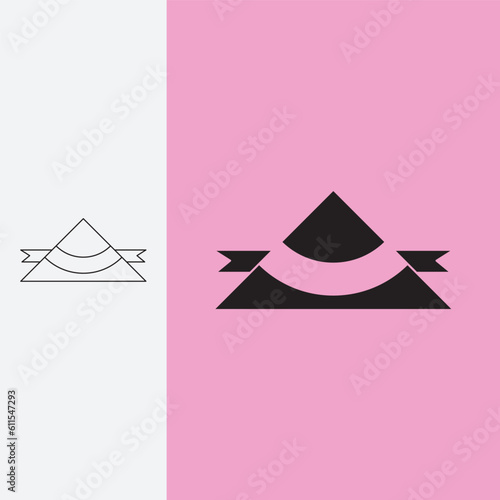 clean minimalist nice banded pyramid logo, monoline style and silhouette stylish.
