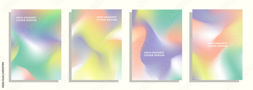 mesh gradient blurry coral color cover design