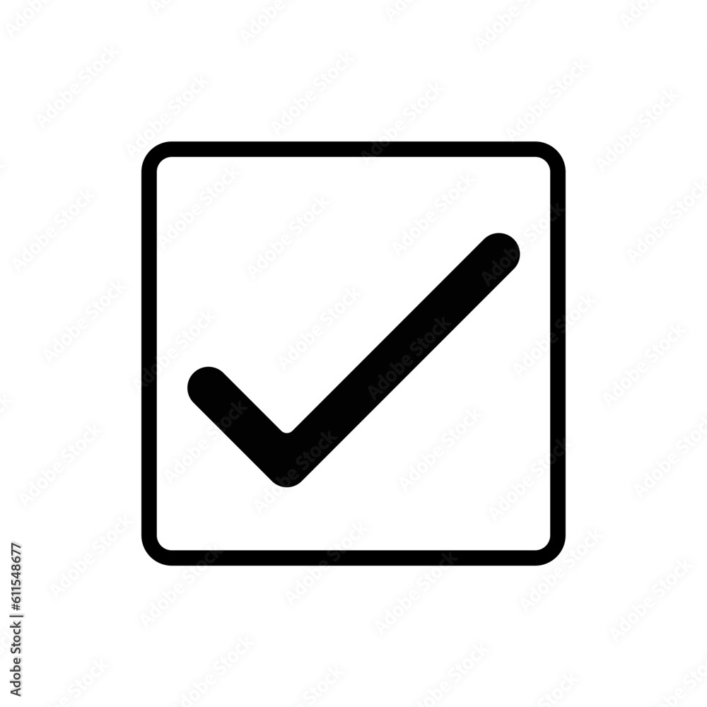 Check mark in square box Check mark in square box