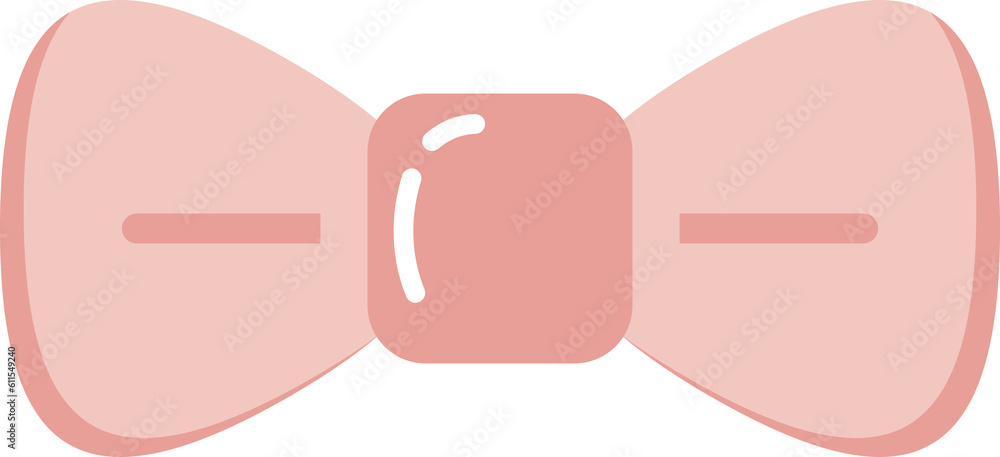 Cute pink ribbon bow doodle icon PNG