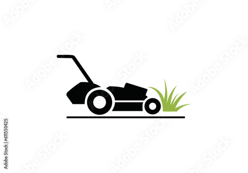 Lawn mower vector logo template