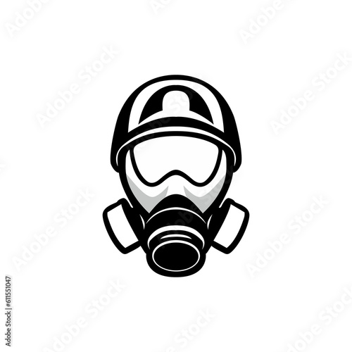 simple gas mask sticker flat color vector illustration template design