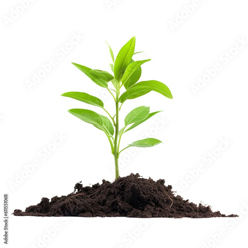 young plant isolated on transparent background cutout