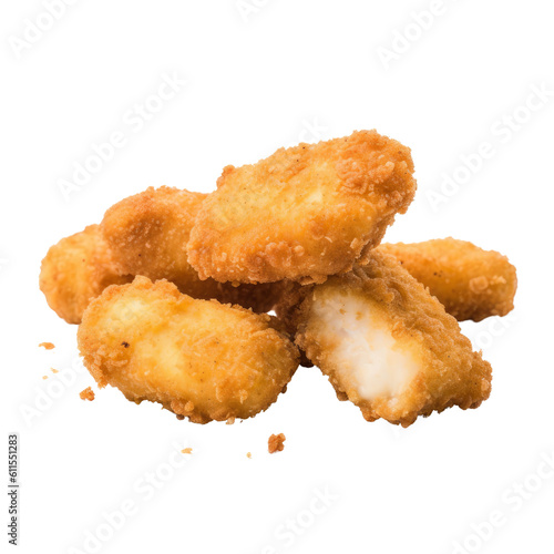 fried chicken nuggets isolated on transparent background cutout