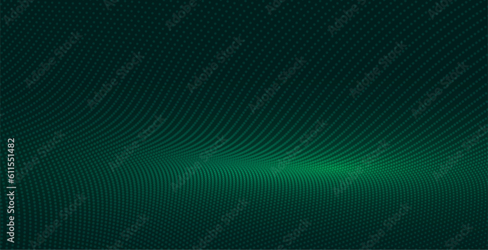 Obraz premium round shape dotted abstract banner in dynamic flow motion design