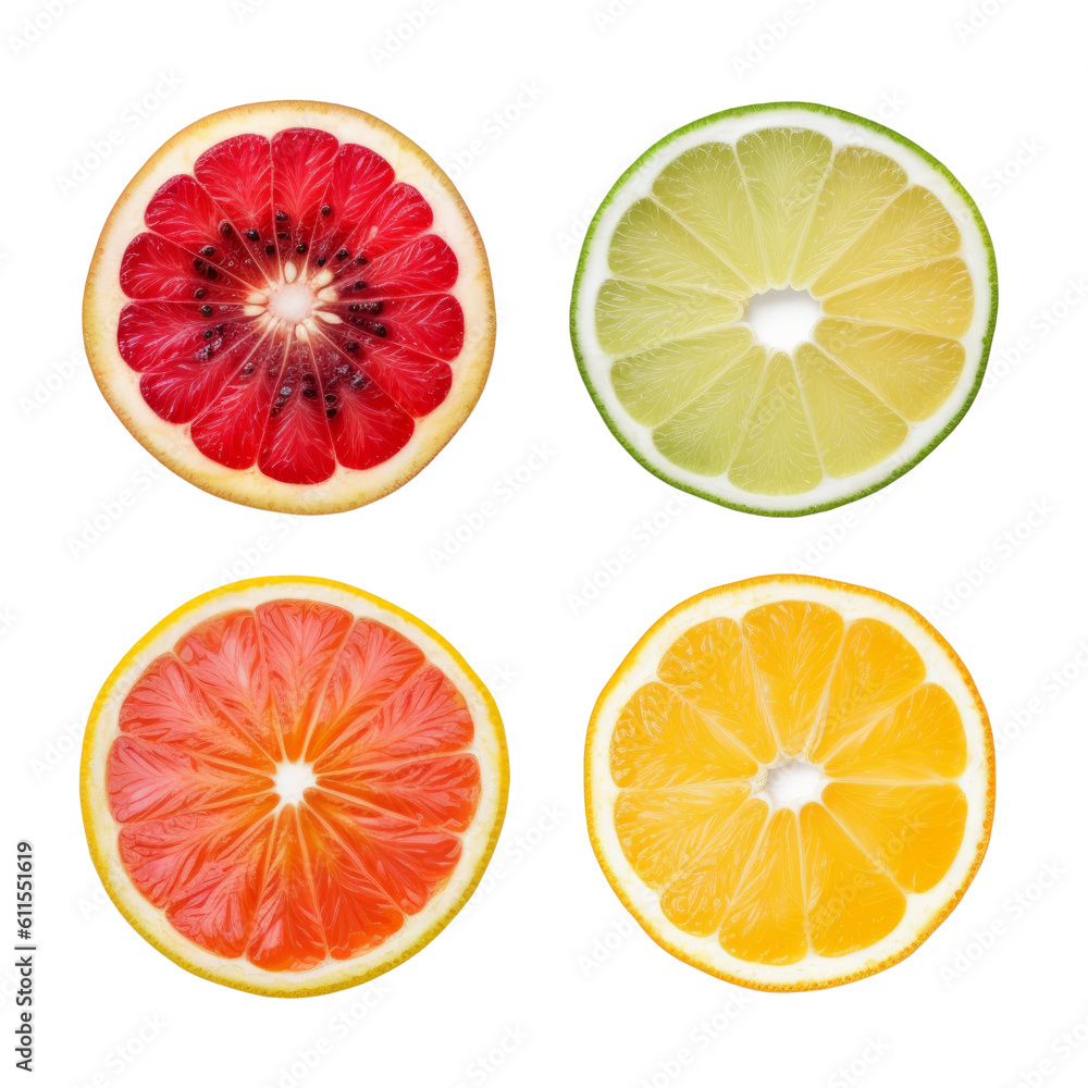 set of citrus fruits isolated on transparent background cutout set of citrus fruits isolated on transparent background cutout