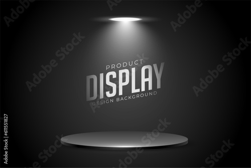 fashionable 3d pedestal sage with focus light effect for product showcase