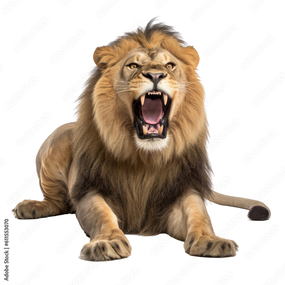 Fototapeta premium lion isolated on transparent background cutout